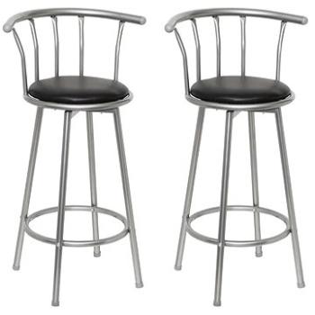 Barové stoličky 2 ks čierne umelá koža (60561)