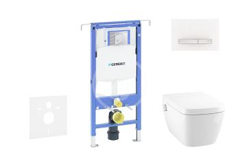 GEBERIT - Duofix Modul na závesné WC s tlačidlom Sigma50, alpská biela + Tece One - sprchovacia toaleta a doska, Rimless, SoftClose 111.355.00.5 NT8