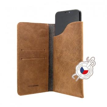 Kožené pouzdro FIXED Pocket Book pro Apple iPhone 6 Plus/6S Plus/7 Plus/8 Plus/XS Max/11 Pro Max, hnědé