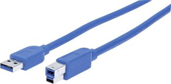 Manhattan #####USB-Kabel #####USB 3.2 Gen1 (USB 3.0 / USB 3.1 Gen1) #####USB-A Stecker, #####USB-B Stecker 50.00 cm modr