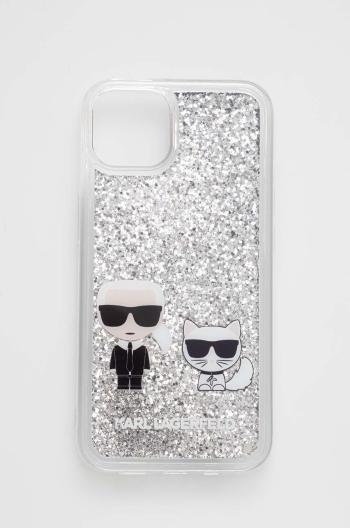 Puzdro na mobil Karl Lagerfeld iPhone 13 6,1" strieborná farba