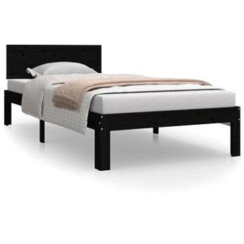 Rám postele čierny masívna borovica 90 × 200 cm, 810484