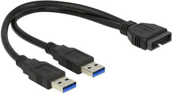Delock USB 3.0 adaptér [2x USB 3.0 zástrčka A - 1x interná USB 3.0 zástrčka 19-pólová] 83910