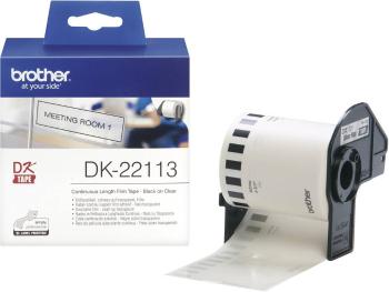 Brother DK-22113 etikety v roli 62 mm x 15.24 m fólia priehľadná 1 ks permanentné DK22113 univerzálne etikety
