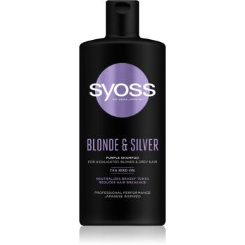 Syoss Blonde & Silver fialový šampón pre blond a šedivé vlasy 440 ml