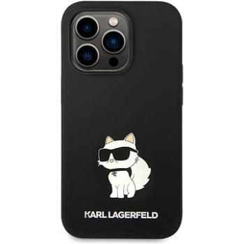 Karl Lagerfeld Liquid Silicone Choupette NFT Zadný Kryt pre iPhone 14 Pro Max Black (KLHCP14XSNCHBCK)