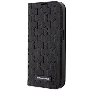 Karl Lagerfeld Saffiano Monogram Book Pouzdro na iPhone 13 Pro Max Black (KLBKP13XSAKLHPK)