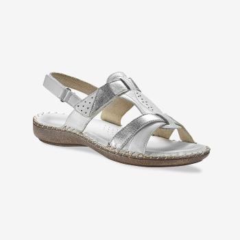 Blancheporte Dvojfarebné kožené sandále biela/striebristá 38