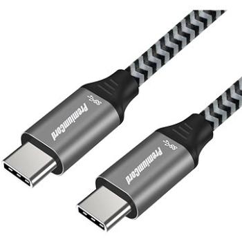 PremiumCord Kábel USB 3.2 Gen 1 USB-C male – USB-C male, bavlnené opletenie 1 m (ku31ct1)