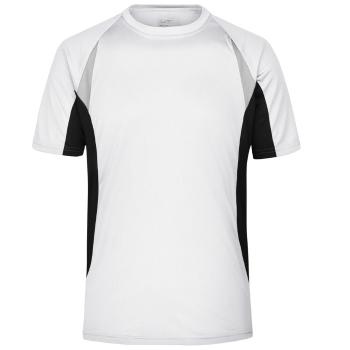 James & Nicholson Pánske funkčné tričko s krátkym rukávom JN391 - Biela / čierna | XL