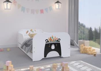 Detská posteľ MIKI 160 x 80 cm - Čiernobiely medveď  black-white bear  posteľ + prístelok