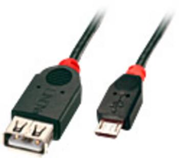 LINDY #####USB-Kabel USB 2.0 #####USB-Micro-B Stecker, #####USB-A Buchse 1.00 m čierna s funkciou OTG