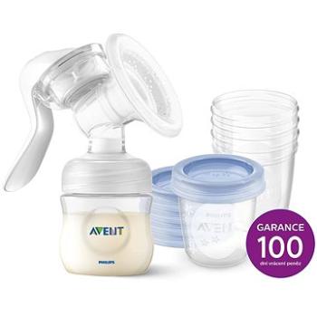 Philips AVENT odsávačka materského mlieka manuálna + VIA 180 ml 5 ks (8710103999416)