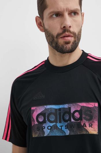 Tričko adidas TIRO pánske, čierna farba, s nášivkou, IP3781