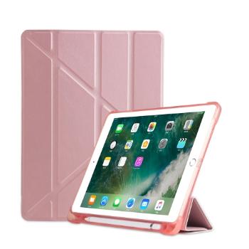 LEATHER Zaklápací obal Apple iPad 9.7 (2018 / 2017) / tablet Air (1 / 2) ružový