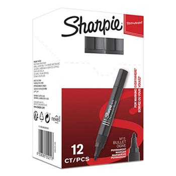 Sharpie S0192584, popisovač M15, čierny, 12ks, 2mm, permanentný