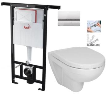 ALCADRAIN Alcadrain Jádromodul - predstenový inštalačný systém s chrómovým tlačidlom M1721 + WC JIKA LYRA PLUS + SEDADLO duraplastu SLOWCLOSE AM102/1120 M1721 LY5