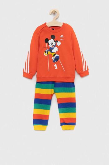Detská tepláková súprava adidas x Disney oranžová farba
