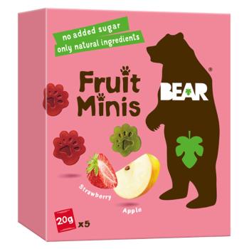 BEAR Ovocné minis jahodové a jablčné 5 x 20 g