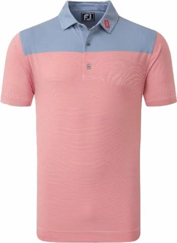 Footjoy End-On-End Block Mens Polo Shirt White/Racing Red/Twilight M