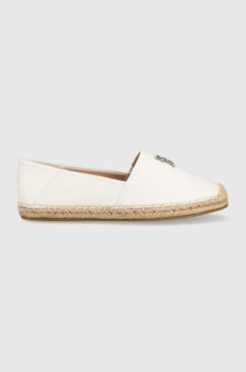 Kožené espadrilky Tommy Hilfiger ESSENTIAL LEATHER ESPADRILLE béžová farba, FW0FW07100