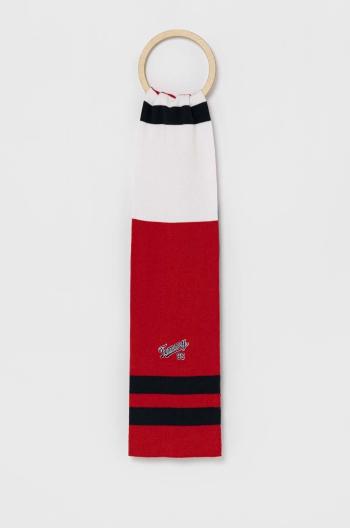 Detská bavlnená šatka Tommy Hilfiger červená farba, vzorovaný