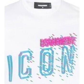 Dsquared  T-Shirt Pixeled Icon Cool Fit Tee blanc  Mikiny Biela