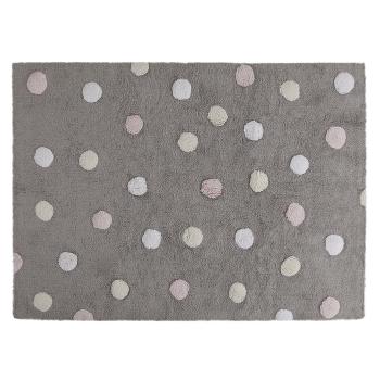 Ourbaby Tricolor polka dots rug - pink 32030-0 obdĺžnik 120 x 160 cm ružová sivá