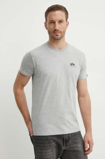 Tričko Alpha Industries Basic T Small Logo 188505.17, pánske, šedá farba, s potlačou