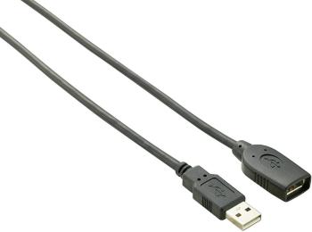 USB predlžovací kábel 1x USB 2.0 zástrčka ⇔ 1x USB 2.0 zásuvka, 10 m, čierna, pozlátený