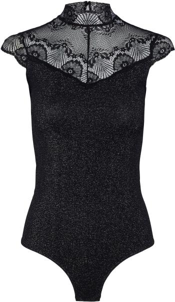 Pieces Dámske body PCNAYA 17143703 Black GLITTER L/XL