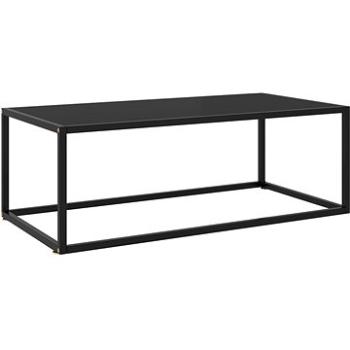 SHUMEE Konferenčný stolík čierny s čiernym sklom 100 × 50 × 35 cm, 322880
