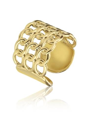 Marc Malone Výrazný otvorený pozlátený prsteň Iris Gold Ring MCR23012G