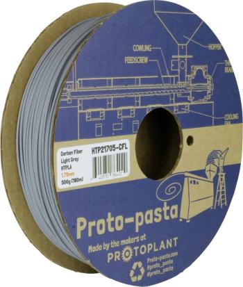 Proto-Pasta HTP21705-CFL Light Gray Carbon PLA vlákno pre 3D tlačiarne PLA plast   1.75 mm 500 g svetlosivá  1 ks
