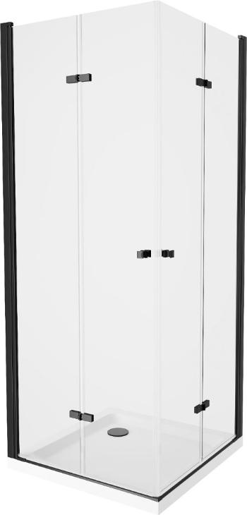 MEXEN/S - Lima Duo sprchovací kút 100x100 cm, transparent, čierna + vanička so sifónom 856-100-100-70-02-4010B