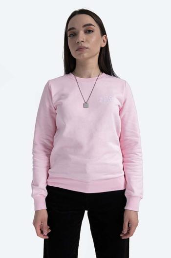 Bavlnená mikina A.P.C. Sweat Skye COEBH-F27700 MARINE dámska, ružová farba, s nášivkou