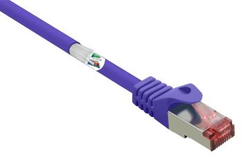 Renkforce RF-3432050 RJ45 sieťové káble, prepojovacie káble CAT 6 S/FTP 20.00 m fialová s ochranou, pozlátené kontakty,