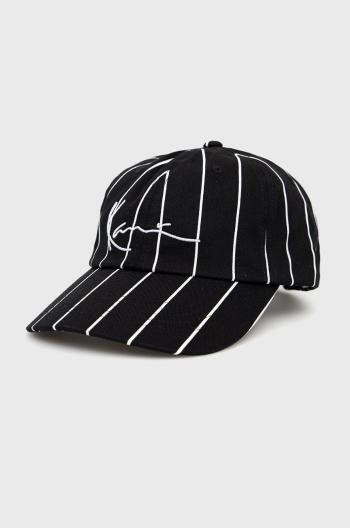 Bavlnená čiapka Karl Kani čierna farba, vzorovaná