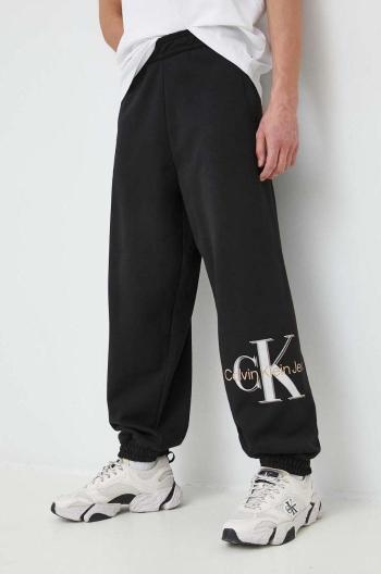 Tepláky Calvin Klein Jeans pánske, čierna farba, jednofarebné