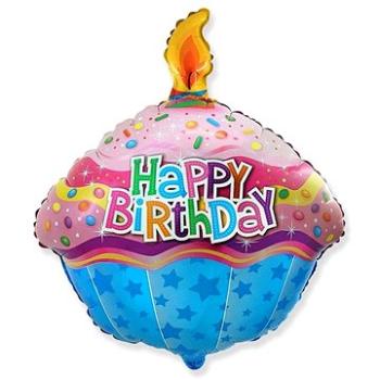 Balón fóliový 60 cm – happy birthday – narodeniny – torta – muffin – cupcake (8435102301526)