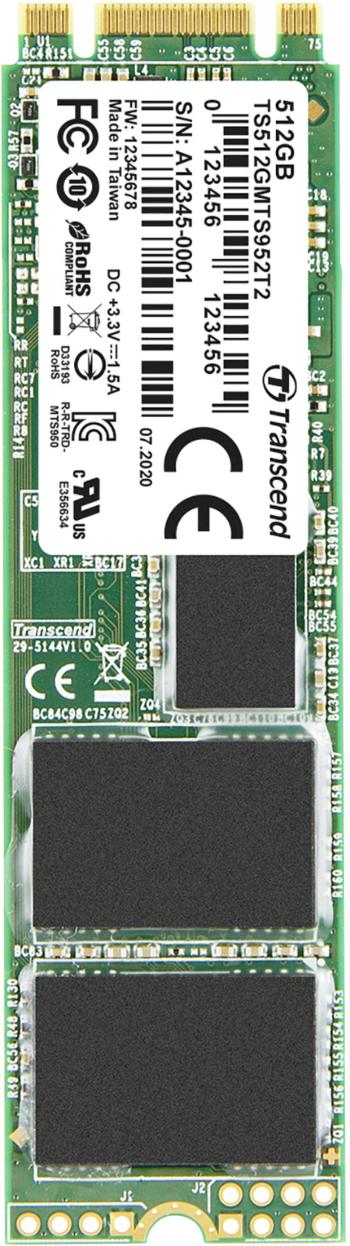 Transcend MTS952T2 512 GB interný SSD disk NVMe / PCIe M.2 M.2 SATA 6 Gb / s Retail TS512GMTS952T2
