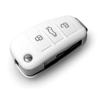 Ochranné silikónové puzdro na kľúč pre Audi s vystreľovacím kľúčom, farba biela (SZBE-032W)