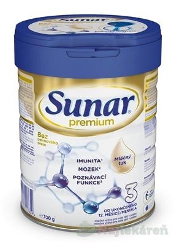 Sunar Premium 3 mliečna výživa v prášku pre malé deti od 12. mesiaca 700g