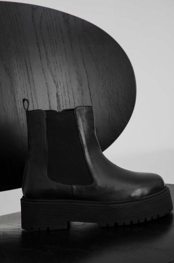 Kožené topánky Chelsea Answear Lab dámske, čierna farba, na platforme