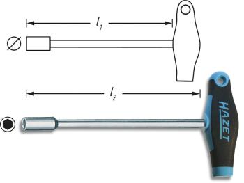 Hazet  dielňa nástrčný kľúč Veľkosť kľúča: 7 mm  Dĺžka drieku: 230 mm