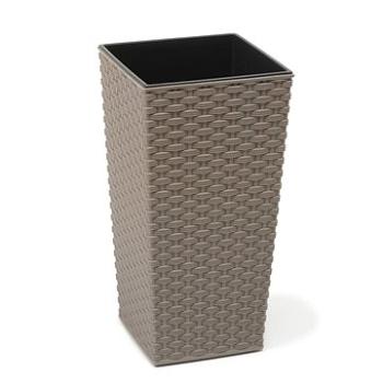 LAMELA, kvetináč FINEZIA ECO WOOD RATTAN 30 × 30 cm, výška 57 cm, sivý (1311119406)