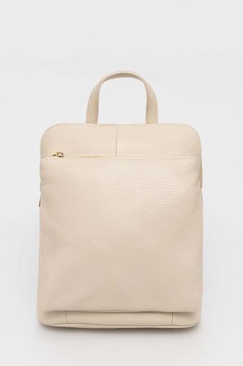 Kožený ruksak Answear Lab Dámsky, béžová farba, malý, jednofarebný