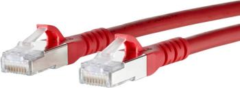 Metz Connect 1308450566-E RJ45 sieťové káble, prepojovacie káble CAT 6A S/FTP 0.50 m červená s ochranou 1 ks