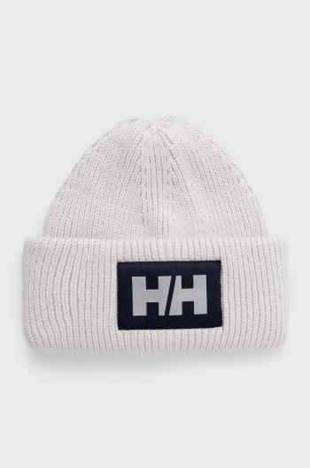 Čiapka Helly Hansen HH BOX BEANIE šedá farba, z hrubej pleteniny, 53648