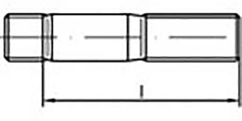 TOOLCRAFT  TO-6861318 skrutky závrtné M10 75 mm  DIN 938   Ušlechtilá ocel V4A  A4 25 ks